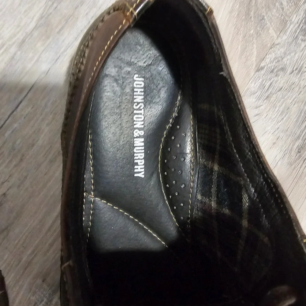 Johnston & Murphy Mens Brown Leather Wingtip Brogue Oxford Dress‎ Shoes Two Tone